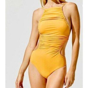 WeWoreWhat Liv Yellow One Piece Cutout Swimsuit Womens Size XS New Without Tags!